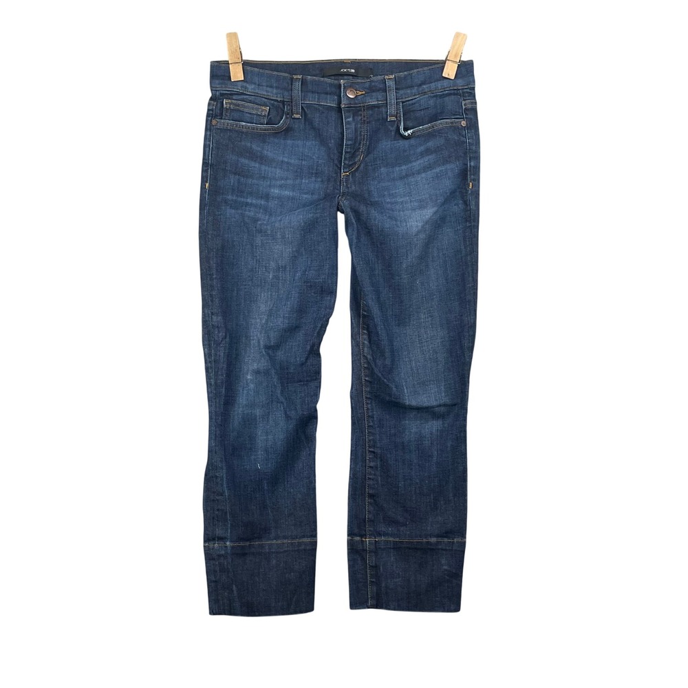 Joe's Jeans Cropped Straight Women's 31* Blue Dark Stretch Denim Capri Y2K Retro